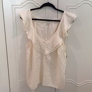 Old Navy cream top with ruffles